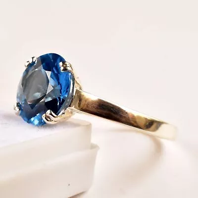 Natural Blue Tanzanite 11MM Round Brilliant Cut 925 Sterling Silver Ring Size8.5 • $59.99