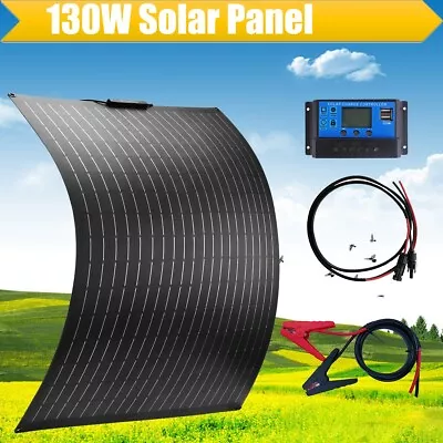 130W Flexible Solar Panel Complete Kit 30A Controller 12V Battery Charger Camper • £109.99