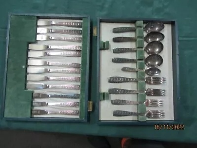 Vintage County Plate Firth Stainless Cutlery Set Made In England 42pc • $48