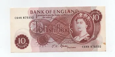 UK 10 Shillings Fforde Banknote C64N 875332 Almost UNC • £6