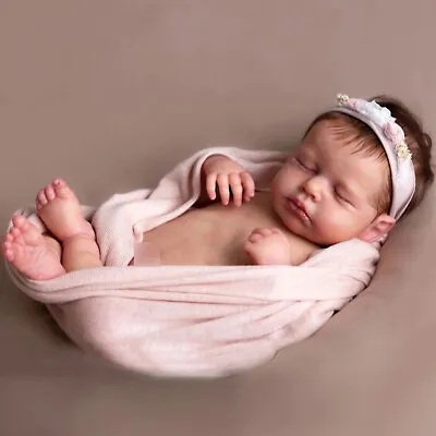 19inch Reborn Doll Baby Gift Soft Silicone Vinyl Body Sleeping Newborn Lifelike • $95.47