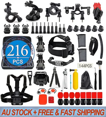 $33.98 • Buy 216pcs Accessories Pack Case Chest Head Floating Monopod GoPro Hero 8 7 6 5 4 AU