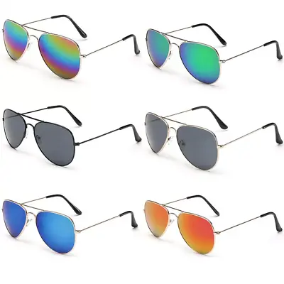 Mirrored Tinted Aviator Sunglasses For Men Women Vintage Sports Metal Gradient • $7.99