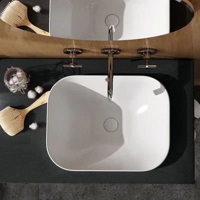 £39.99 • Buy Athlea Movado 58 Rectangular Large Wash Basin Countertop Sink Bathroom - CERAMIC