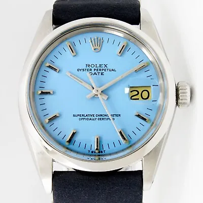 Rolex Oyster Perpetual Automatic Blue Dial Vintage Steel Wrist Watch  1500 • $3499