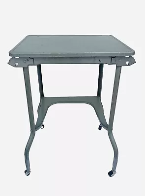 $55 • Buy Luxco Typewriter Table Industrial Stand Green Metal MCM 1950s LaCrosse WI Vtg