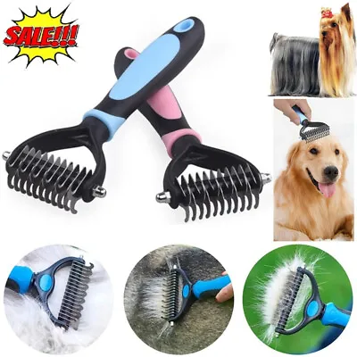 Professional Pet Dog Cat Comb Brush Dematting Undercoat Grooming Comb Rake Tool⭐ • £5.87