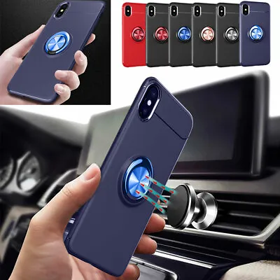 $11.39 • Buy For IPhone 13 12 11 Pro Max XS XR 8 7 Case Magnetic Ring Stand Rugged Slim Cover