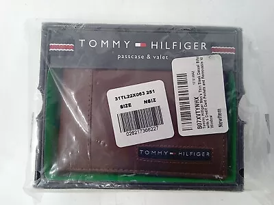 Tommy Hilfiger Men's Wallet Passcase Premium Leather Brown 31TL22X063 • $26.99