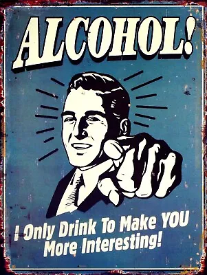Alcohol Retro Vintage Style Metal Sign/plaque Man Cave Shed Bar Pub • £3.95