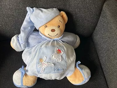 Large Blue Hat Kaloo Chubby Teddy Bear Baby Comforter Soft Toy • £44.95