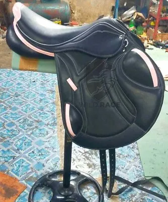 WILD RACE Leather Jumping/Close Contact Mono Flap Changeable Gullets Saddle • $439.12