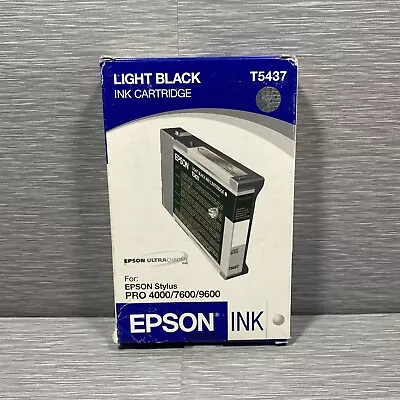 Genuine Epson Light Black T5437 Stylus Pro 4000/7600/9600 110ml Ink Exp 11.2007 • $49.95