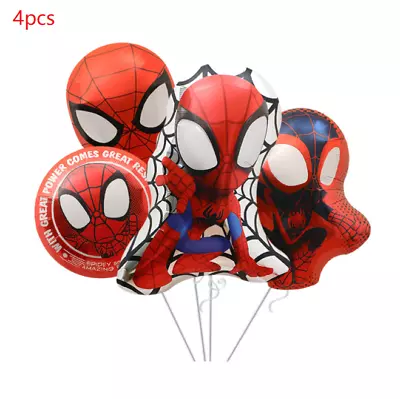 4 Large Spider-man Superhero Foil Balloon Birthday Party Decoration Helium / Air • £4.38