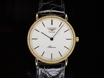 1990s Longines Presence 9ct Gold Dress Watch Quartz Ref 3979 150 Boxed Serviced • £750