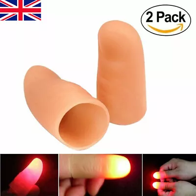 2Pcs Magic Thumbs Glow Finger Trick Close Up Street Party Light Thumb Appearing • £3.70