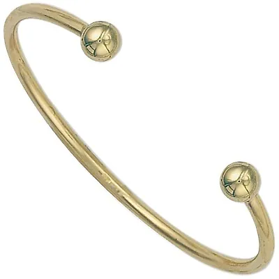 Solid 9ct Yellow Gold 6.5 Inch 2.5mm Torque Bangle/Bracelet + Full UK Hallmark • £399.99