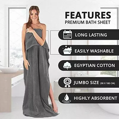 Extra Large Jumbo Bath Sheet Pure Egyptian Cotton Big Towels Super Soft XL Towel • £9.99