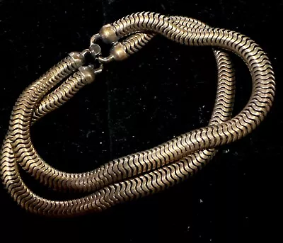 Vintage Forstner Sterling Bracelet Double Strand Snake - 7 Inch - Gold Toned • $38.95