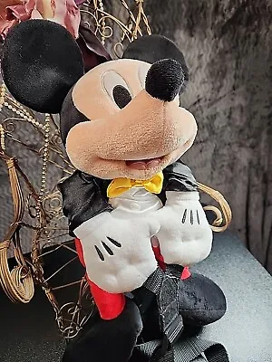 Mickey Mouse Plush 11” Yellow Bow Tie Tuxedo Disney Parks Disneyland BACKPACK  • $35