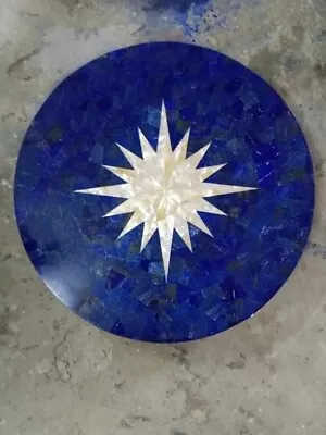 Lapis Lazuli Round Marble Table Top MOP Mosaic Center Art Easter Gifts Sale • $391.30