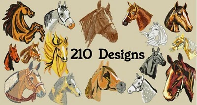 £7.99 • Buy Machine Embroidery Designs - 210 Horses Embroidery Designs - Pes Dst Jef Formats