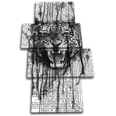 Tiger Abstract Paint Mono Animals MULTI CANVAS WALL ART Picture Print • £39.99