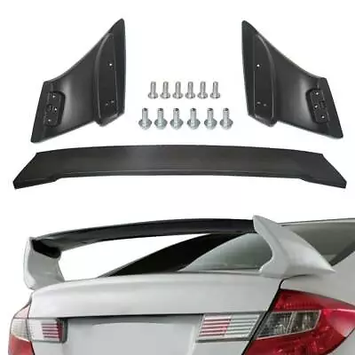 Black Primed Trunk Wing Spoiler For 2012-2015 Honda Civic 4DR Sedan Mugen Style • $66.90