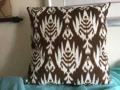 IKAT Collection Cushion Cover + Cushion  New With Tags Brown + Cream Design • £4