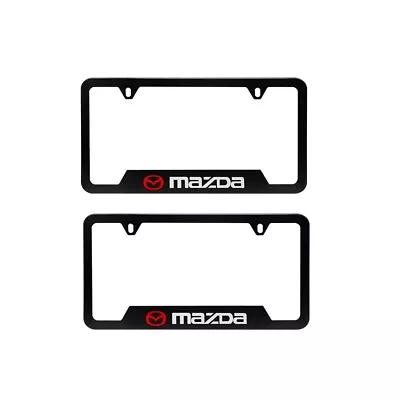 NEW 2Pcs MAZDA Aluminum Black License Plate Frame • $16.88