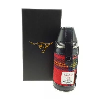 Harris Tweed Outdoor 8oz Flask With 4 Cups And Funnel - Royal Stewart Tartan • $34.95