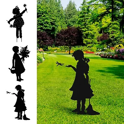 Vintage Metal Silhouette Sculpture For The Garden Memorial Sculp Outdoor Garden • $41.66