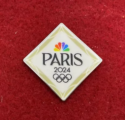 2024 Paris Olympics Pin Badge - NBC US  Media White Diamond Logo • $12.99