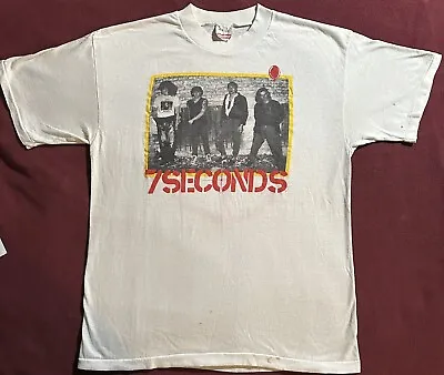 7 Seconds Vintage White T-Shirt 80’s Punk Black Flag Circle Jerks Misfits • $350
