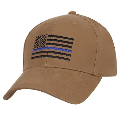 Thin Blue Line USA Flag Ball Cap Police Support Deputy Army MP USMC Hat Coyote • $14.99