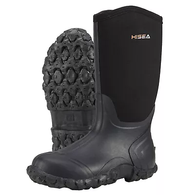 HISEA Men's Mid-Calf Rain Boots Waterproof Non-Slip Outdoor Mud Hunting Fishing • $58.99