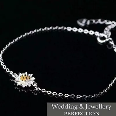 Fashion Ankle Bracelet Women 925 Sterling Silver Anklet Foot Jewelry Chain Daisy • £5.99