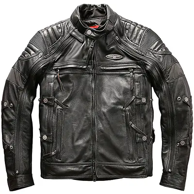 Men Motorcycle Riding Suit Men's Leather Stand-up Collar Slim Bike Suit First La • $1124.36