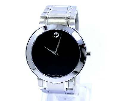 MOVADO MUSEUM STIRI 08.1.14.1030 Black Dial Stainless Steel Quartz Watch 0606191 • $295