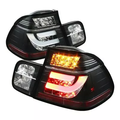Spyder Light Bar Style LED Tail Lights In Black For BMW E46 3-Series 99-01 4Dr • $326.87