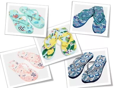 Vera Bradley Flip Flops Choice Of Sizes & Patterns NWT  Adorable For Summer • $13.99