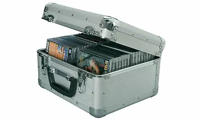 Aluminium Metal CD Storage Box Flight Carry Case - Holds 40 - Secure Lock 2 Keys • £37.92