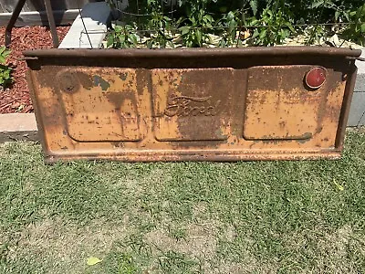 Vintage 40’s 50’s Ford Script Tailgate Texas/OSU Orange & Rusty Patina Bench Art • $695