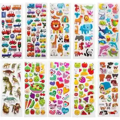 3D Puffy Stickers For Kids Scrapbooking  Cars Animals Dinosaurs Cartoons • £1.99