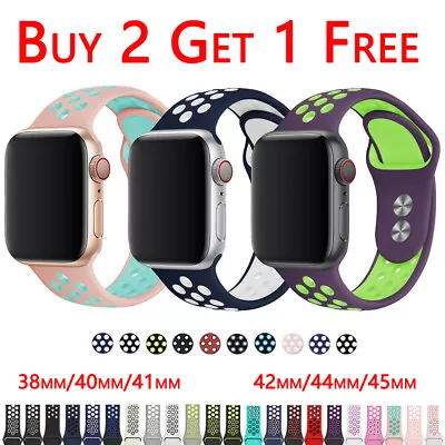 $6.15 • Buy For Apple Watch Strap Band IWatch Series 8 7 6 SE 5 4 3 2 38/40/41/45mm Silicone