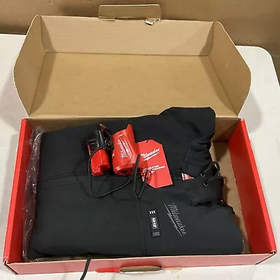 Used Milwaukee 2X Black M12 Heated Axis Hooded Jacket Kit • $98.29