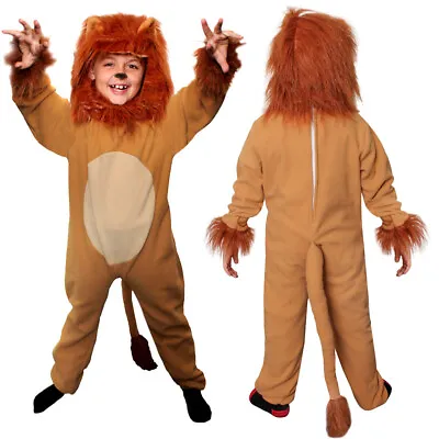 Child Lion Costume Kids King Of The Jungle Book Character All In One Fancy Dress • £11.99