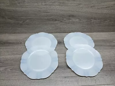 4 Vtg American Sweetheart Monax (White) By MACBETH-EVANS Milk Glass Plates • $29.99