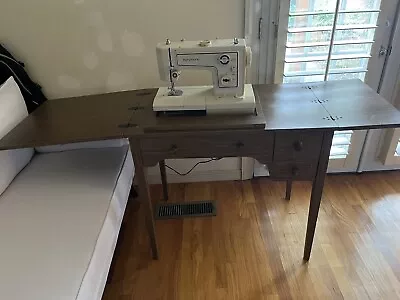 Vintage Wood Kenmore Sewing Machine In Cabinet 2 Drawer Desk Table • $99