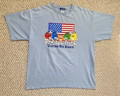 M&M Candy Logo Figures American Flag Classic Vintage Unisex Blue T-shirt X-Large • $18.88